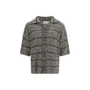 Roberto Collina Men Mouliné Texture Knit Shirt